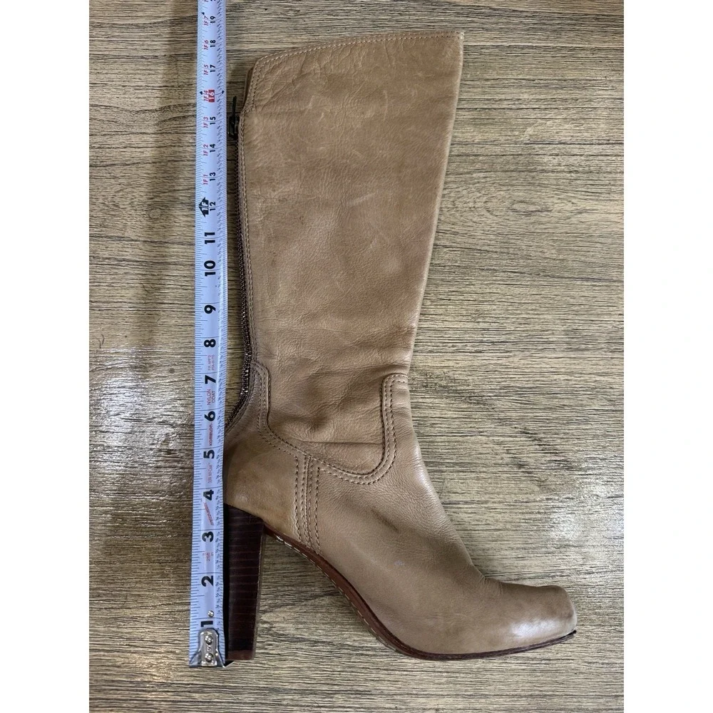 Fyre Miranda Knee High‎ Heeled Boots Size 7.5 In Camel Tan